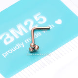 Rose Gold Bali Beads Trinity Steel L-Shaped Nose Ring