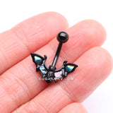 Detail View 3 of Blackline Abalone Night Bat Belly Button Ring