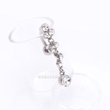 Cascading Sparkle Bauble Chandelier Reverse Belly Button Ring-Clear Gem