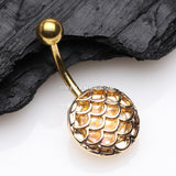 Golden Mermaid Scale Opalescent Sparkle Encased Belly Button Ring