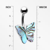 Abalone Natural Shell Butterfly Belly Button Ring