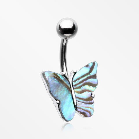 Abalone Natural Shell Butterfly Belly Button Ring