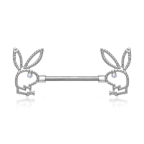 A Pair of Playboy Bunny Sparkle Eye Nipple Barbell