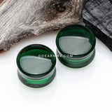 A Pair of Concave Glass Double Flared Plug-Green