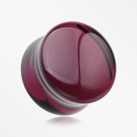 A Pair of Concave Glass Double Flared Plug-Purple