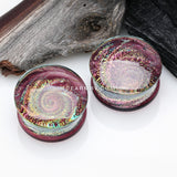 A Pair of Black Galaxy Milky Way Glass Double Flared Plug