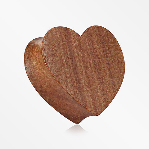 A Pair of Adorable Heart Red Cherry Wood Double Flared Plug