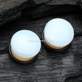 A Pair of Opalite Stone Single Flared Plug with O-Ring
