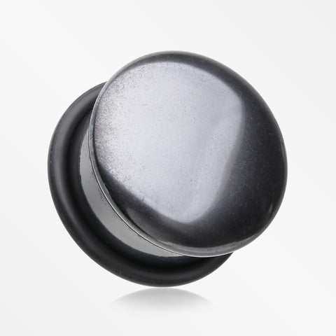A Pair of Hematite Stone Single Flared Plug with O-Ring