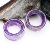 A Pair of Amethyst Stone Double Flared Eyelet Plug