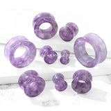 A Pair of Amethyst Stone Double Flared Eyelet Plug