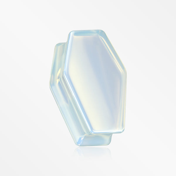 A Pair of Opalite Stone Casket Double Flared Plug