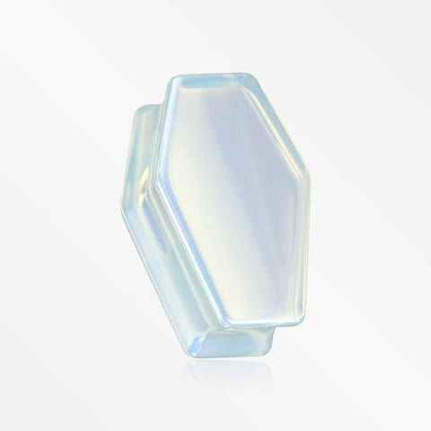 A Pair of Opalite Stone Casket Double Flared Plug