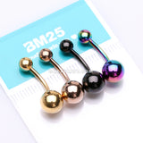 4 Pcs of Assorted Color Steel and Plated Belly Button Ring Package