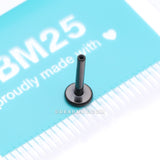 Implant Grade Titanium OneFit™ Threadless Blackline 4mm Base Flat Back Stud Labret Bar Part