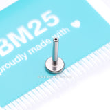 Implant Grade Titanium OneFit™ Threadless 4mm Base Flat Back Stud Labret Bar Part
