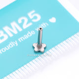Implant Grade Titanium OneFit™ Threadless Flower Base Flat Back Stud Labret Bar Part