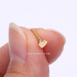 Implant Grade Titanium OneFit™ Threadless Golden Heart Base Flat Back Stud Labret Bar Part
