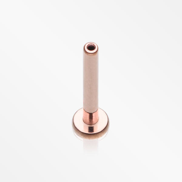 Implant Grade Titanium OneFit™ Threadless Rose Gold Flat Back Stud Labret Bar Part