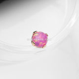 14 Karat Gold OneFit™ Threadless Prong Set Fire Opal Top Part-Pink Opal