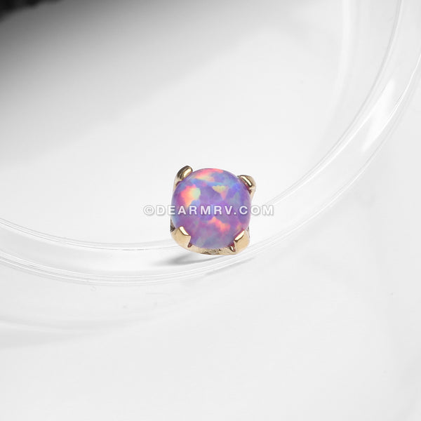 14 Karat Gold OneFit™ Threadless Prong Set Fire Opal Top Part-Purple Opal