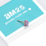14 Karat Gold OneFit™ Threadless Prong Set Fire Opal Top Part-Purple Opal