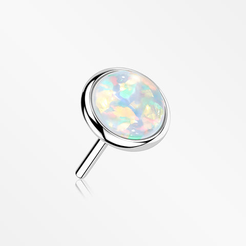 14 Karat White Gold OneFit™ Threadless Bezel Fire Opal Top Part-White Opal