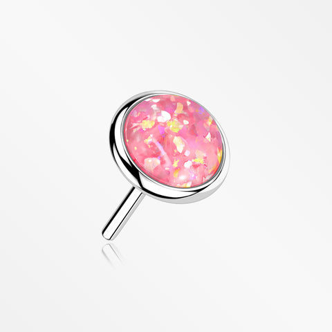 14 Karat White Gold OneFit™ Threadless Bezel Fire Opal Top Part-Pink Opal