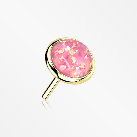 14 Karat Gold OneFit™ Threadless Bezel Fire Opal Top Part-Pink Opal