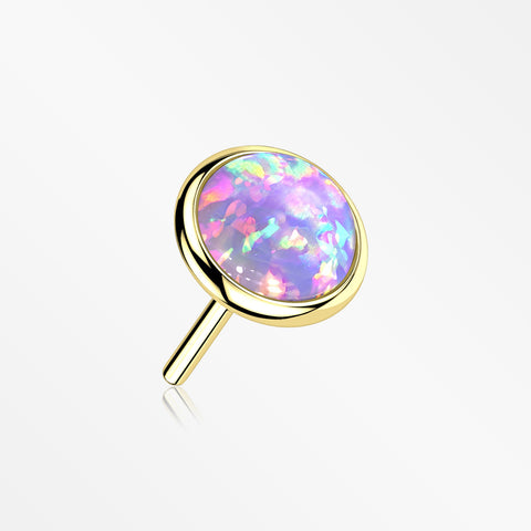 14 Karat Gold OneFit™ Threadless Bezel Fire Opal Top Part-Purple Opal