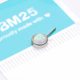 14 Karat White Gold OneFit™ Threadless Bezel Fire Opal Front Facing Part-White Opal