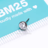Implant Grade Titanium OneFit™ Threadless Bezel Set Sparkle Gem Top Part-Clear Gem