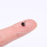 Implant Grade Titanium OneFit™ Threadless Prong Set Sparkle Gem Top Part-Black