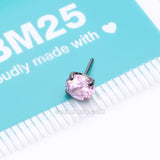Implant Grade Titanium OneFit™ Threadless Prong Set Sparkle Gem Top Part-Pink