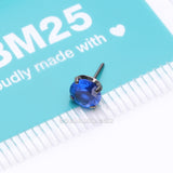 Implant Grade Titanium OneFit™ Threadless Prong Claw Set Sparkle Gem Top Part-Blue