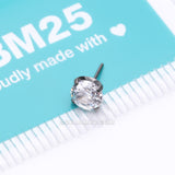 Implant Grade Titanium OneFit™ Threadless Prong Claw Set Sparkle Gem Top Part-Clear Gem