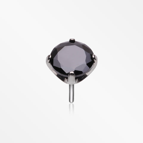 Implant Grade Titanium OneFit™ Threadless Prong Claw Set Sparkle Gem Top Part-Black