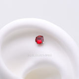 Implant Grade Titanium OneFit™ Threadless Prong Claw Set Sparkle Gem Top Part-Red