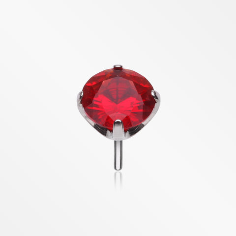 Implant Grade Titanium OneFit™ Threadless Prong Claw Set Sparkle Gem Top Part-Red