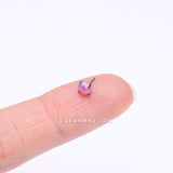Implant Grade Titanium OneFit™ Threadless Prong Set Fire Opal Top Part-Pink Opal