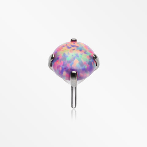 Implant Grade Titanium OneFit™ Threadless Prong Set Fire Opal Top Part-Purple Opal