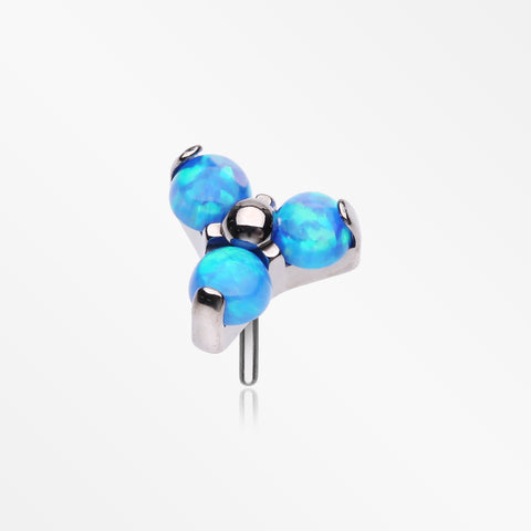 Implant Grade Titanium OneFit™ Threadless Trinity Fire Opal Top Part-Blue Opal