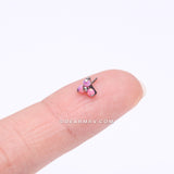 Implant Grade Titanium OneFit™ Threadless Trinity Fire Opal Top Part-Pink Opal