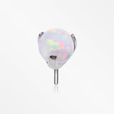Implant Grade Titanium OneFit™ Threadless Fire Opal Ball Prong Set Top Part-White Opal