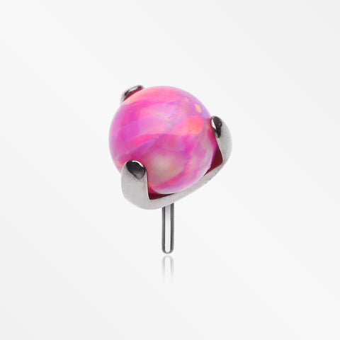 Implant Grade Titanium OneFit™ Threadless Fire Opal Ball Prong Set Top Part-Pink Opal