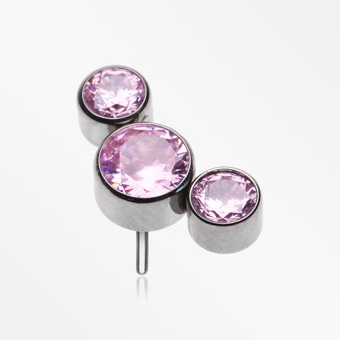 Implant Grade Titanium OneFit™ Threadless Journey Sparkle Trio Top Part-Pink