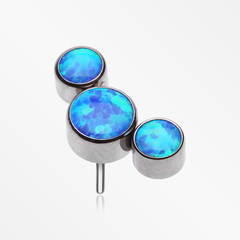 Implant Grade Titanium OneFit™ Threadless Journey Fire Opal Trio Top Part-Blue Opal