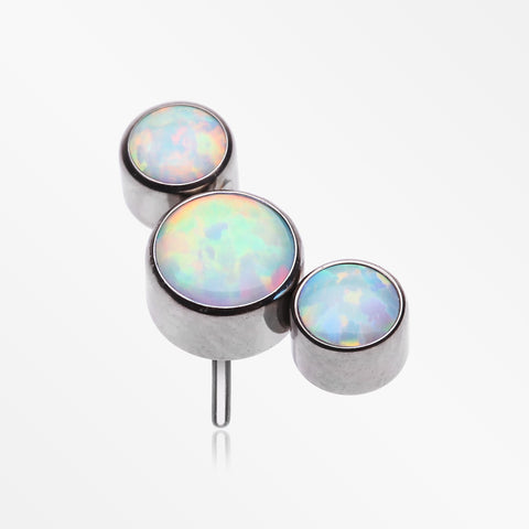 Implant Grade Titanium OneFit™ Threadless Journey Fire Opal Trio Top Part-White Opal