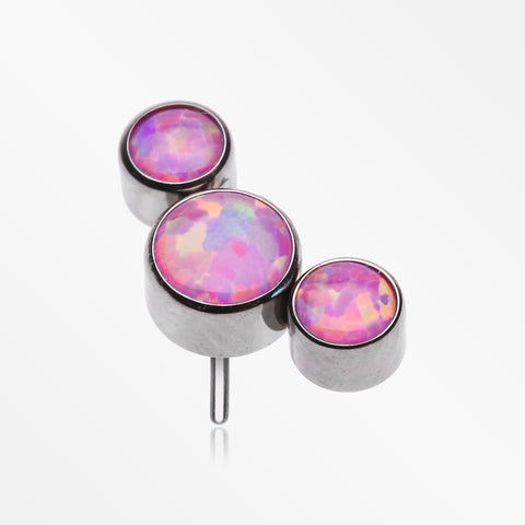 Implant Grade Titanium OneFit™ Threadless Journey Fire Opal Trio Top Part-Pink Opal