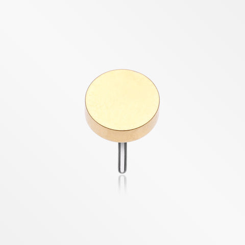 Implant Grade Titanium OneFit™ Threadless Golden Flat Round Top Part